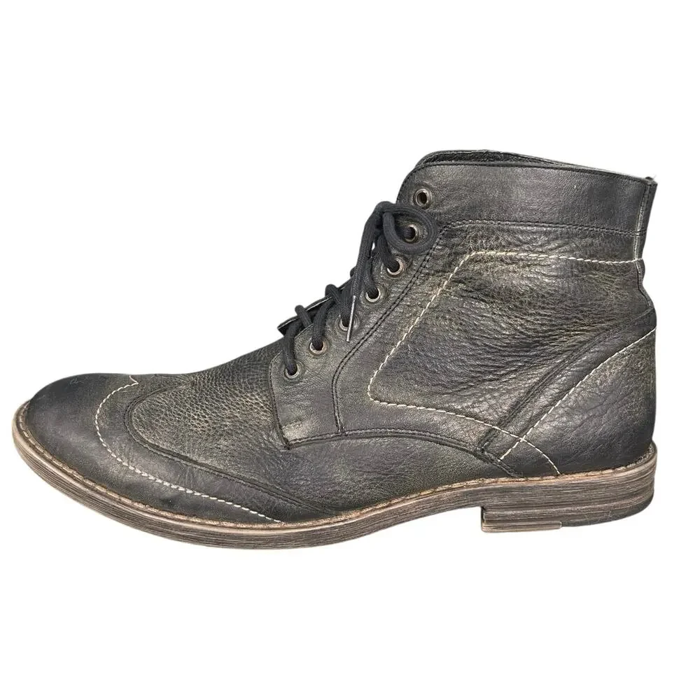 Roan By Bed Stu Men’s Outlaw Grey Leather Wingtip Chukka Boot Size US 12